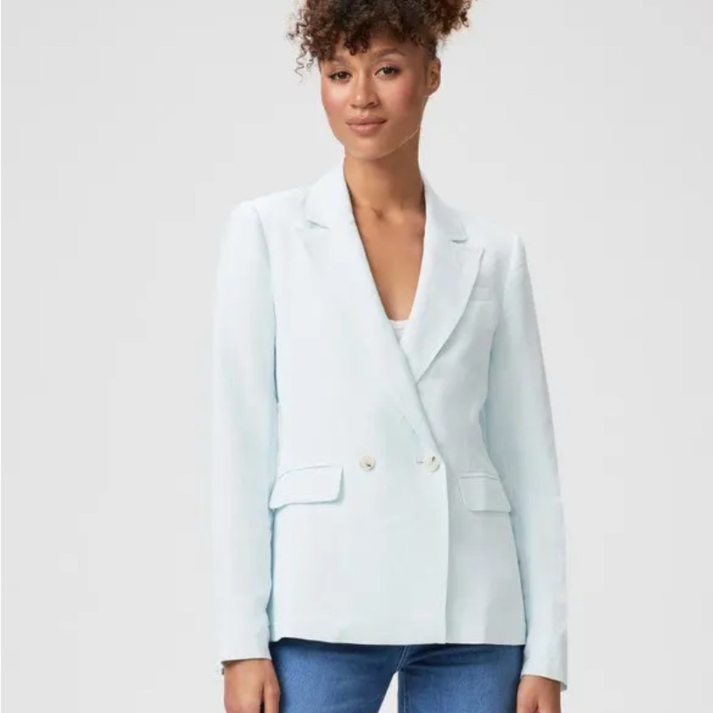 NWT PAIGE Dawson Double-Breasted Blazer in Ice Flow!